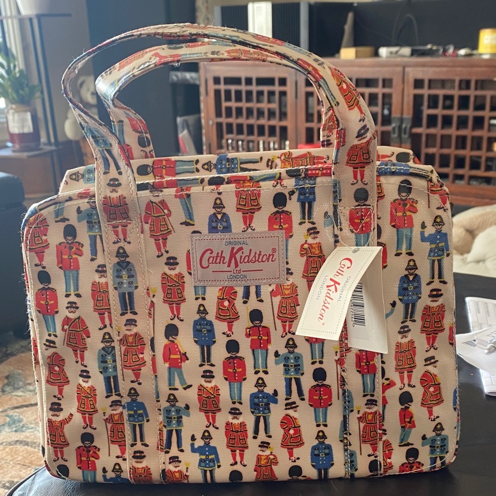 NWT Cath Kidston Guards & Friends Handled Zippered Top Bag Purse